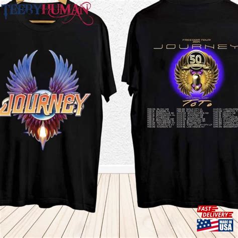 Journey Freedom Tour Shirt With Toto Concert Band Fan Unisex