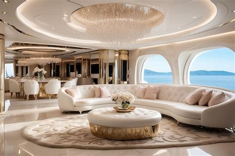 Premium Photo | Yacht interior luxury new boat