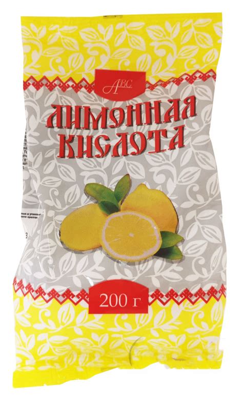 Каталог Лимонная кислота 200гр АВС