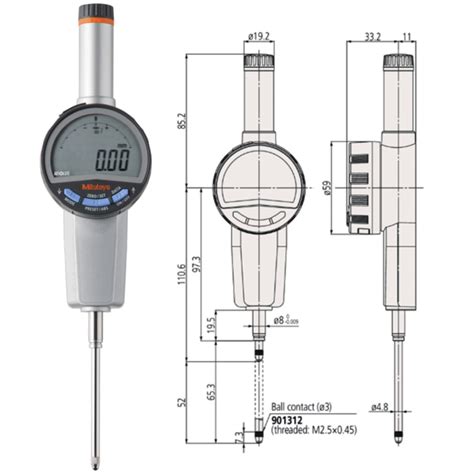 Comparateur Digital ABSOLUTE Digimatic ID C Standard Avec Patte