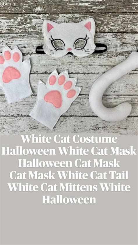 White Cat Costume Halloween White Cat Mask Halloween Cat Mask