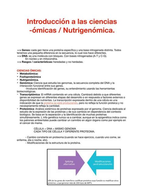 Introducción a las Ciencias ómicas Nutrigenómica Dana uDocz