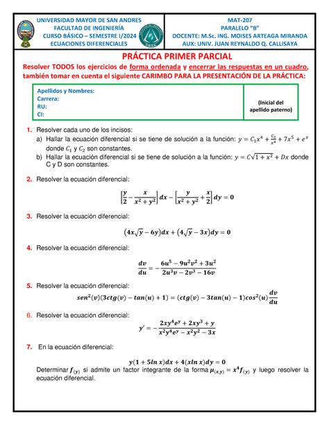 Practica 1er Parcial Aux MAT 207 Grupo B 1 24 CB PRÁCTICA PRIMER