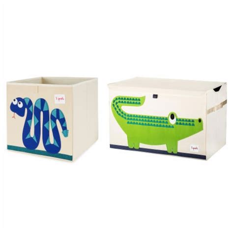 3 Sprouts Storage Bin Box Blue Snake And Toy Chest Bin For Playroom