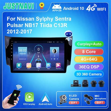 JUSTNAVI Radio con GPS para coche receptor estéreo con Android 10 0