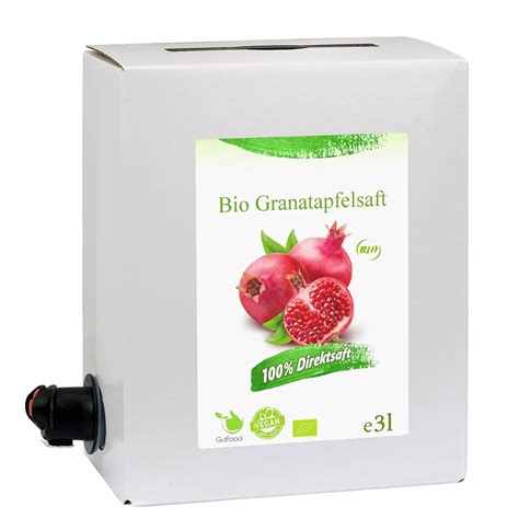 Gutfood 3 Liter Bio Granatapfelsaft Bio Granatapfel Saft In