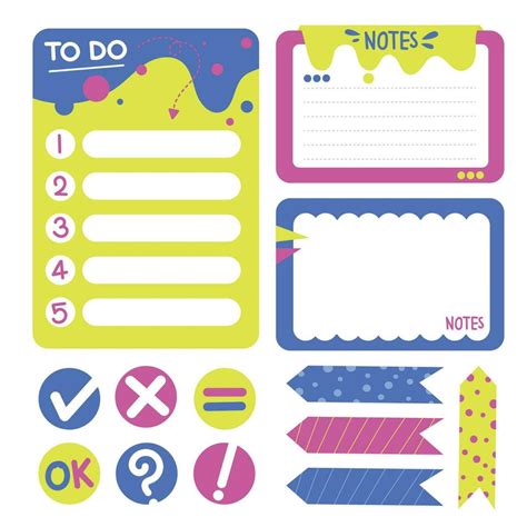 Planner Scrapbook Elements Set To Do List Stationery Set