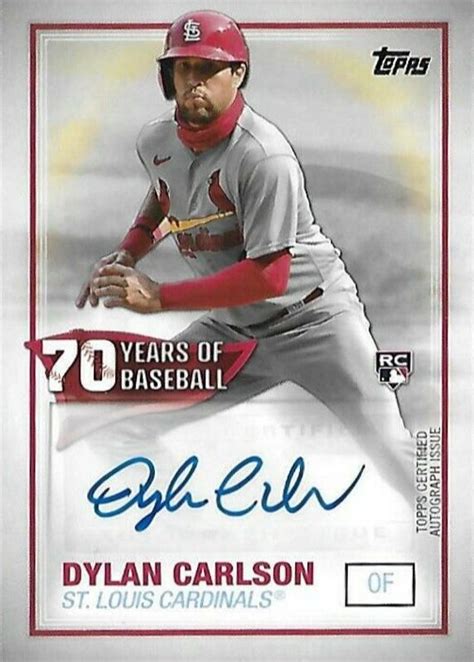 Dylan Carlson 2021 Topps 70YA DC 70 Years Of Baseball Auto Price Guide