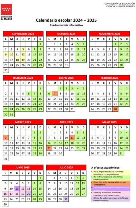 Calendario Escolar Colegio Lourdes FUHEM