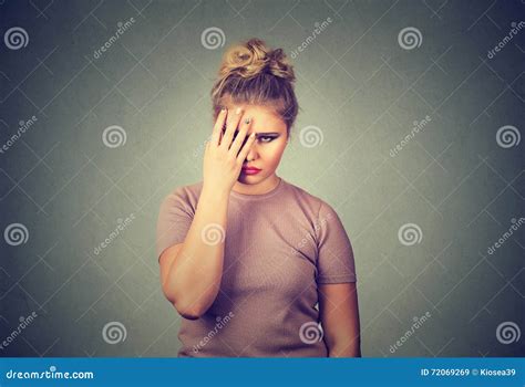 Sad Young Beautiful Woman With Worried Stressed Face Expression Looking