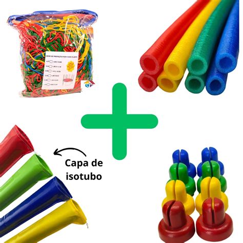 Kit Acessórios Para Cama Elástica Rede De Proteção 2 00m 6 isotubos