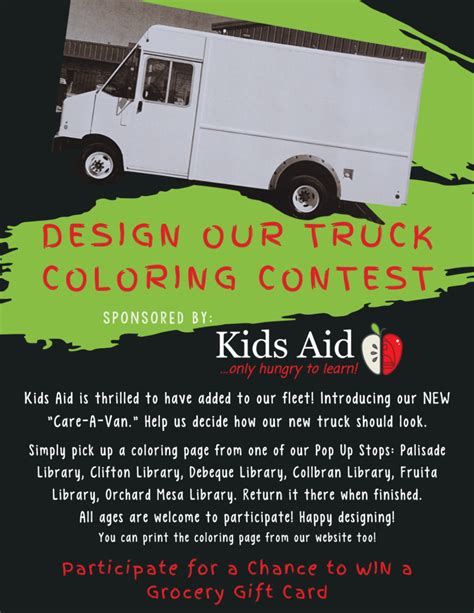 Design Our Truck - Coloring Contest - Kids Aid