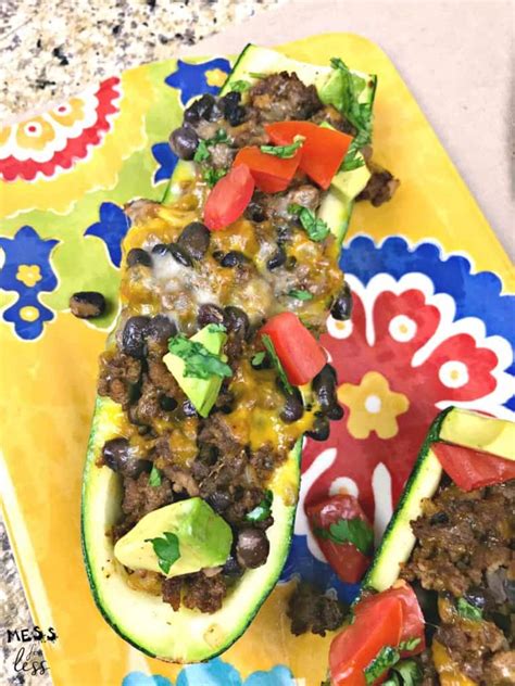 Zucchini Taco Boats Mess For Less