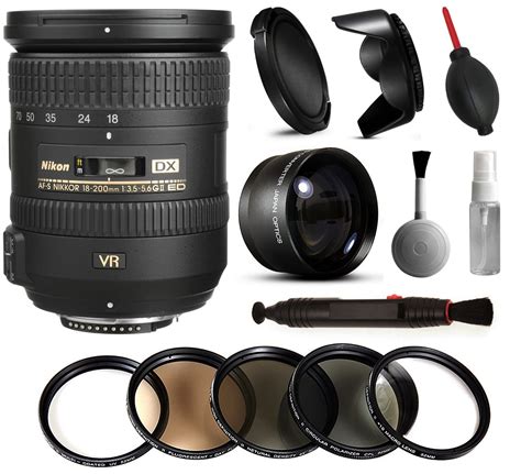 Nikon 18-200mm VR II Lens 2192 + Beginner Accessories Bundle includes 5 ...