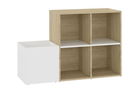 Be Basic Skoskåp vit och sonoma ek 105x35 5x70 cm spånskiva Vit ek