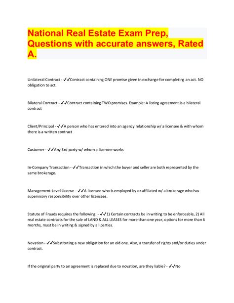 Real Estate License Exam Questions And Answers Real Estate E