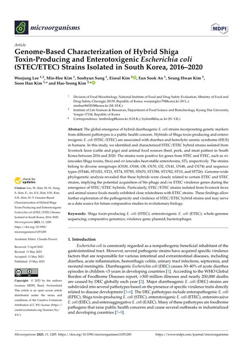 Pdf Genome Based Characterization Of Hybrid Shiga Toxin Producing And