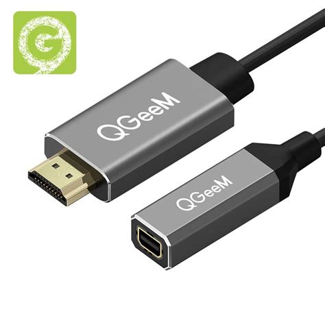 Qgeem สายเคเบลอะแดปเตอรแปลง HDMI ตวเดยว เปน Mini DP UHD 4K 30Hz