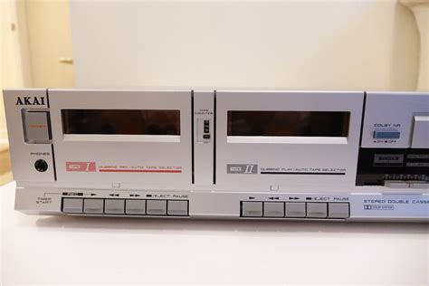 Vintage Akai Stereo Double Cassette Tape Deck High Speed Dubbing Hx