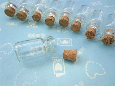 20 Mini Glass Bottles With Corks 12x 23mm Etsy