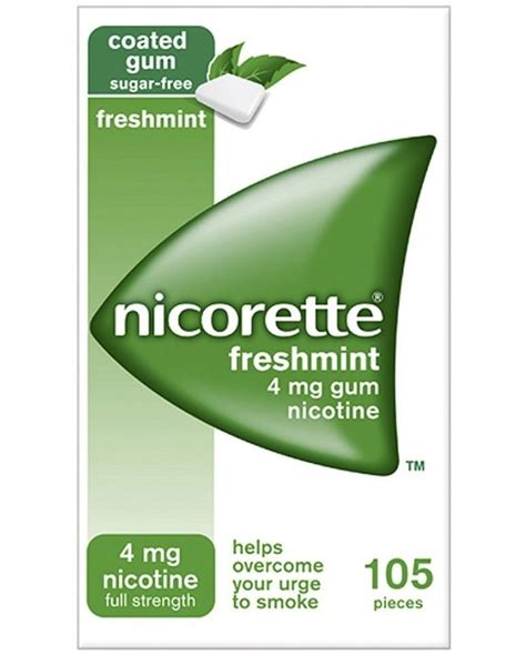 Nicorette Freshmint Mg Coated Sugar Free Nicotine Gum