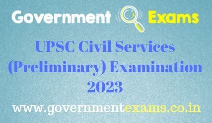 Upsc Civil Services Preliminary Examination