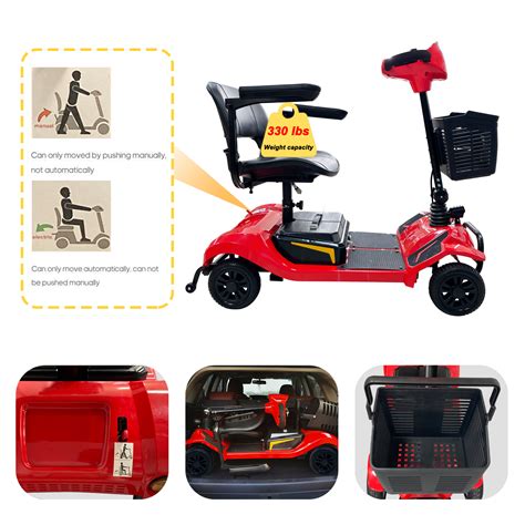 Wholesale Emotor Red 330lbs Mobility Scooter For Seniors Elderly Adults