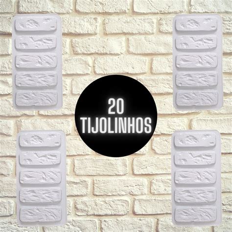 Kit 4 Formas Tijolinho Rústico para Gesso 3d Fácil Desmolde