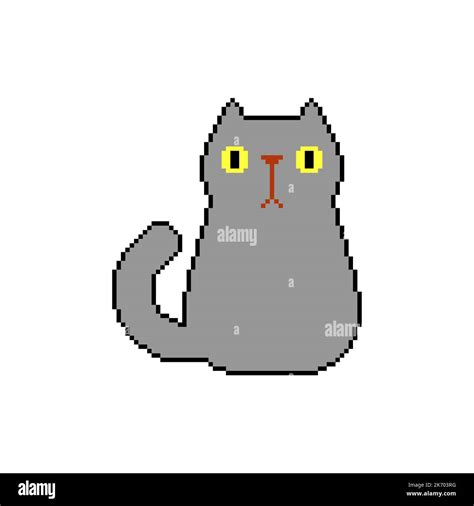 Cat Pixel art isolated. 8 bit Pet. pixelated Vector illustration Stock ...