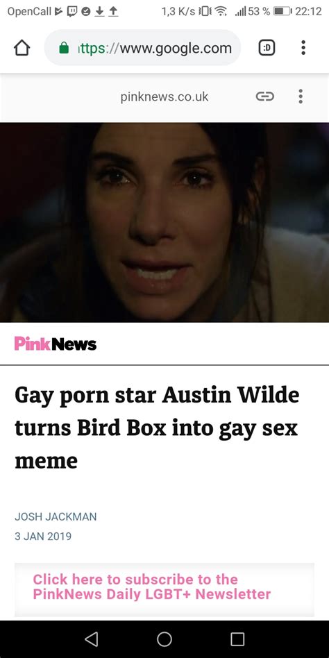 Gay Porn Star Austin Wilde Turns Bird Box Into Gay Sex Meme R