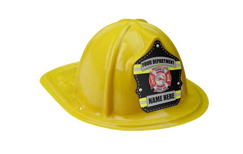 Custom Black & Yellow Uniform Shield Firefighter Hats for Kids