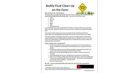 Bodily Fluid Clean Up on the Farm