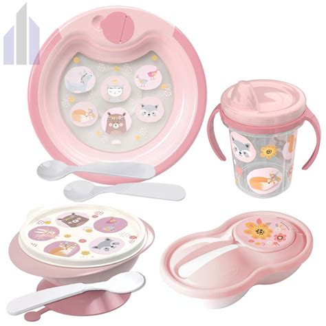 Kit Prato Infantil T Rmico Tigela Pote Papinha Copo Trio Bichinhos