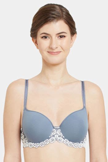 Buy Wacoal Padded Wired 34th Coverage Lace Bra Blue At Rs1600 Online Bra Online