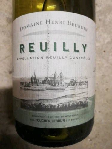 Foucher Lebrun Domaine Henri Beurdin Reuilly Blanc Vivino US