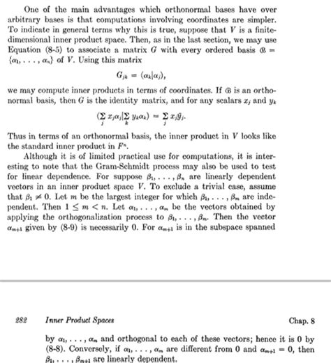 2 Questions In Text Of Lesson Inner Product Spaces Of Hoffman Kunze Linear Algebra Related To