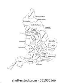 england counties map vector images stock  vectors