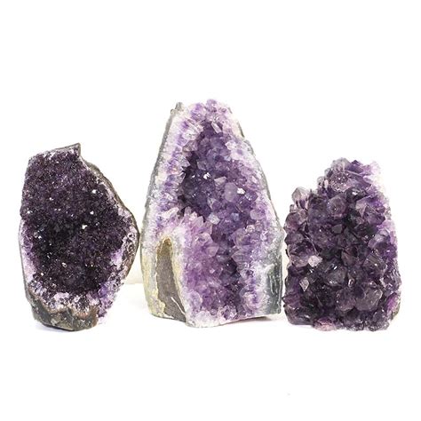 1 4kg Amethyst Crystal Geode Specimen Set 3 Pieces J1634 For Sale