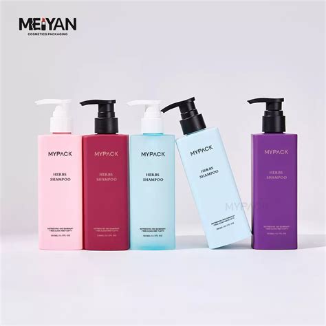 MYPACK Luxury Empty Purple Hair Serum Hair Oil Bottle 350ml Square