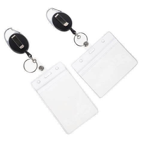 Topbathy 2 Pcs ID Holder Chain Restaurant Server Badge Credit Card