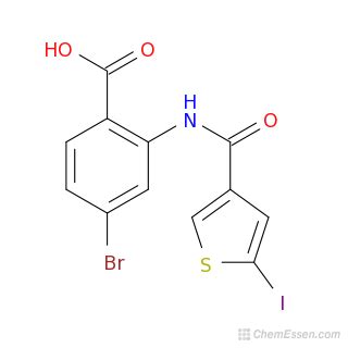 4 Bromo 2 5 Iodothiophene 3 Amido Benzoic Acid Structure