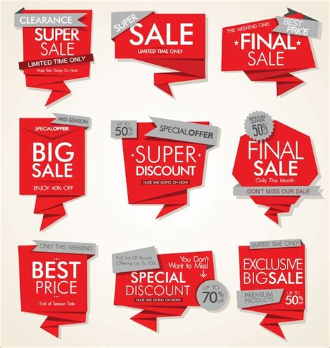 Premium Vector Modern Sale Banners And Labels Vector Collection