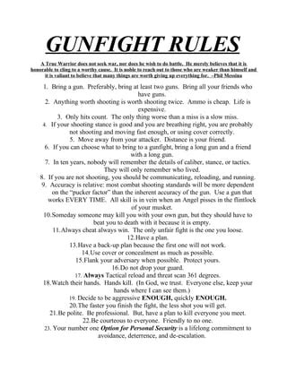 Gunfight Rules | PDF