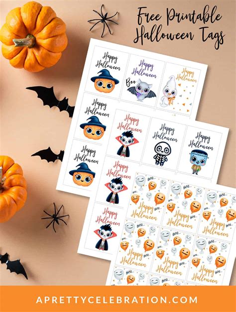 Free printable Halloween tags: Cute and Spooky Fun! - A Pretty Celebration