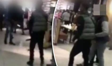 Footage Emerges Of Thug In Mcdonalds Wielding Huge Knife In Gang Fight