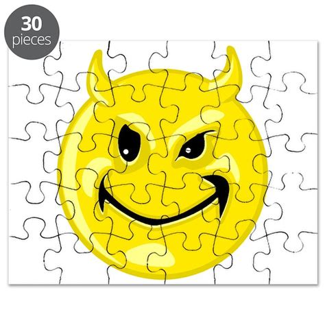 Devil Smiley Face Puzzle By Evolveshop