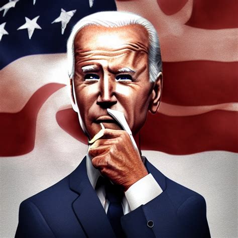 KREA AI Joe Biden Smoking A Giant Rolled Joint Smoke Ama