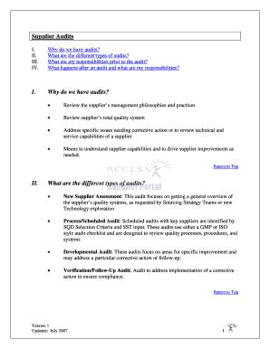 Fillable Online Supplier Audits Fax Email Print PdfFiller