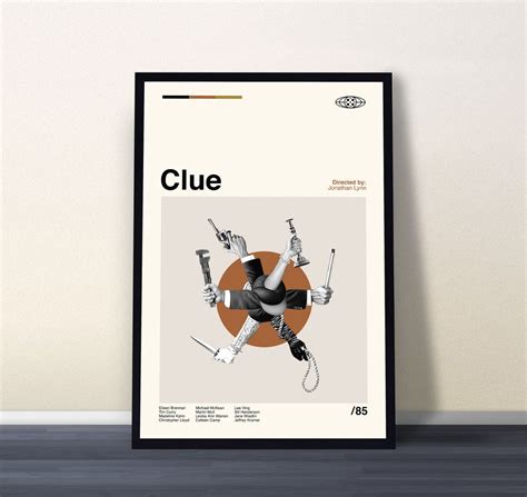 Clue Movie Poster Clue Poster Jonathan Lynn Tim Curry Midcentury Art Minimalist Art Film