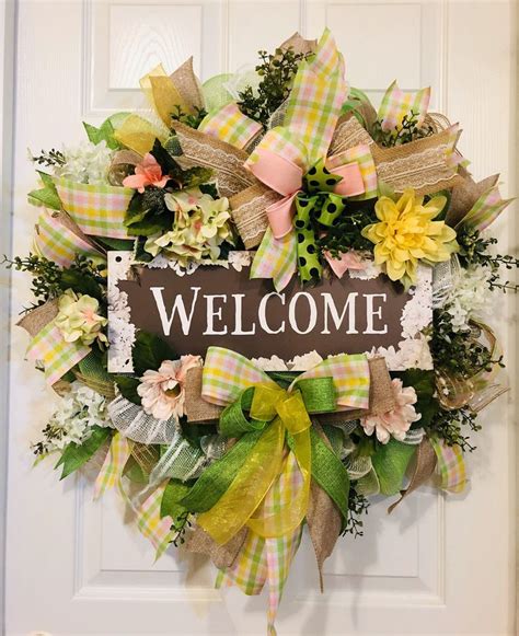 Front Door Welcome Wreath / Porch Wreath / Large Indoor Wreath | Etsy ...